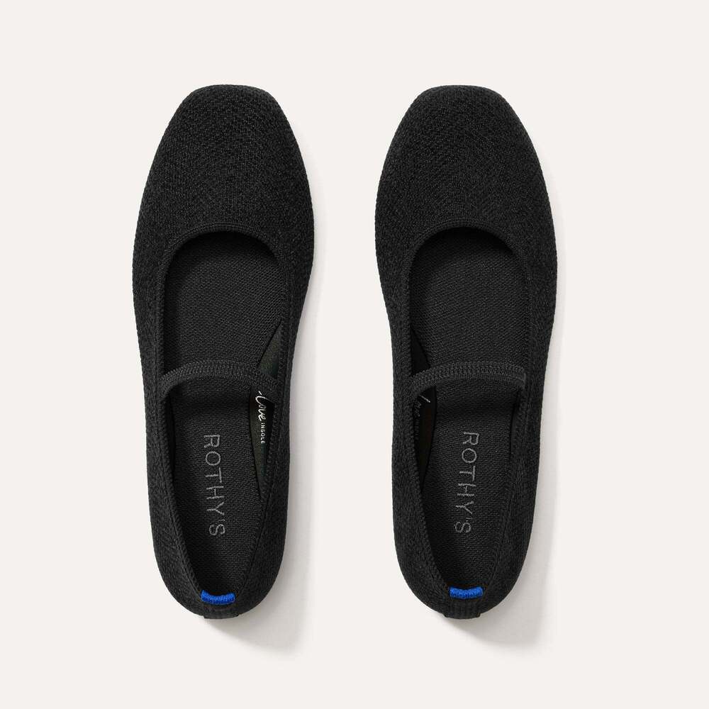 Rothy's The ReVelvet™ Max Square Mary Jane - ReVelvet™ Black Size 6
